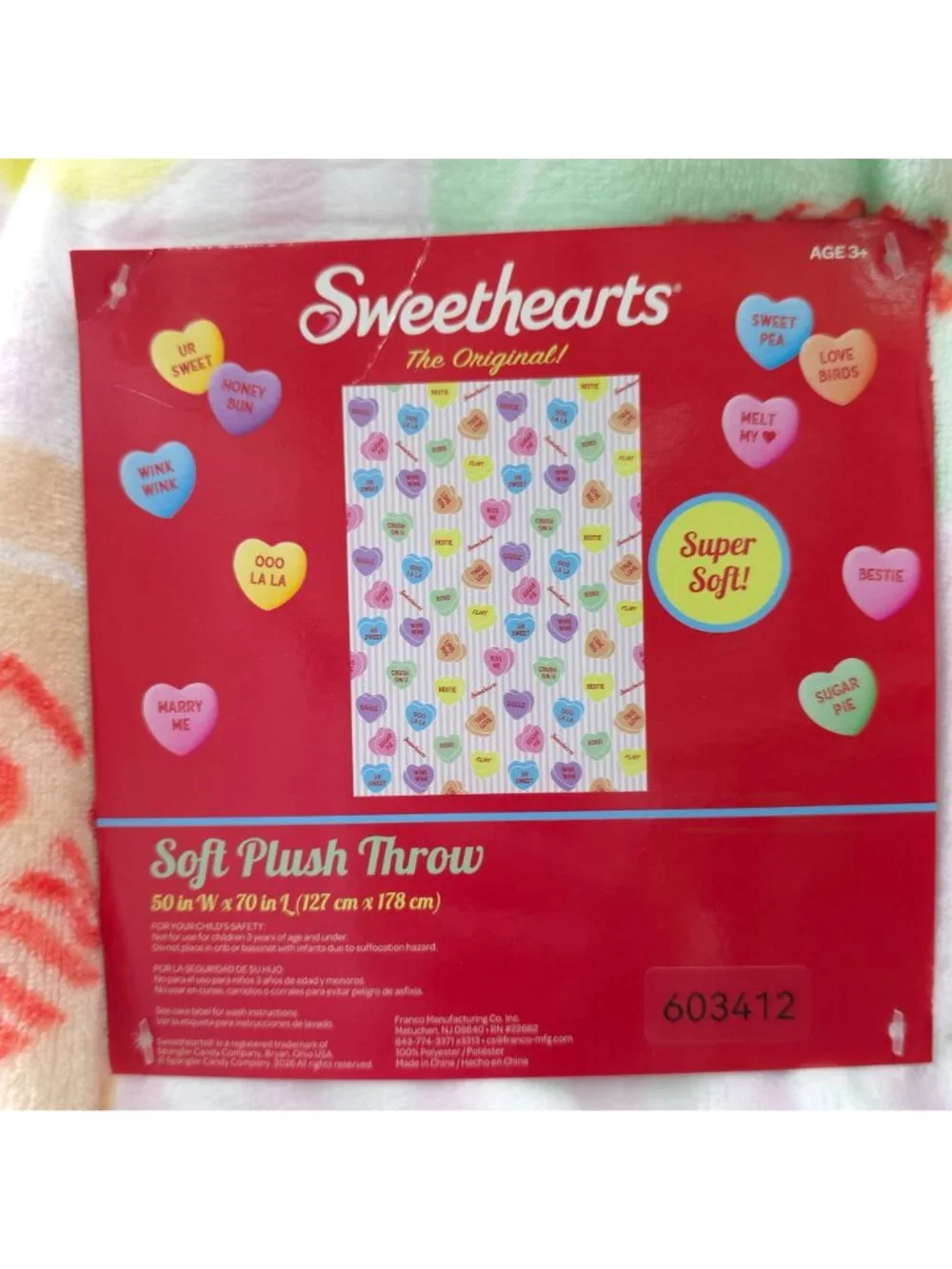 Sweethearts Soft Plush Throw Blanket 50